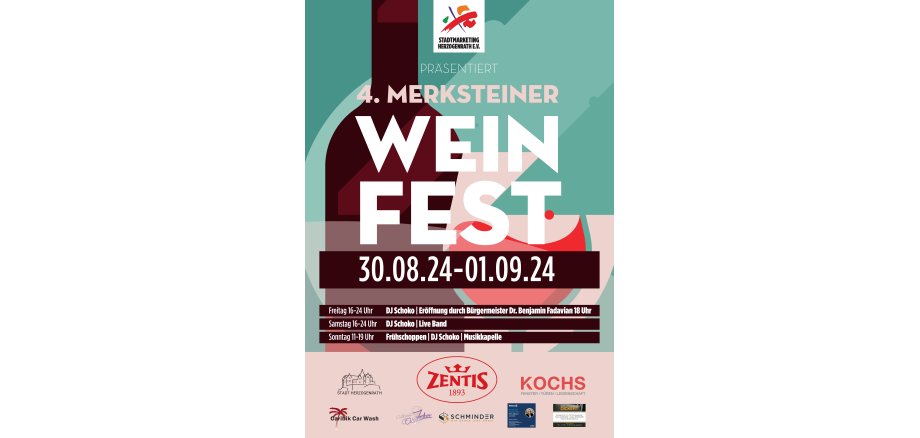 Das Plakat für das Weinfest in Merkstein 2024