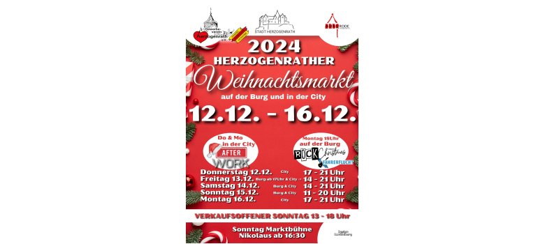 Plakat Weihnachtsmarkt Herzogenrath 2024