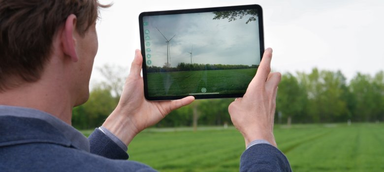 Veröffentlichung der App "Windkraft für Herzogenrath" Test der App mit dem Tablet