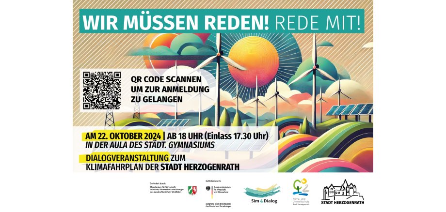 Flyer zur Dialogveranstaltung Klimafahrplan 22. Oktober 2024 Herzogenrath