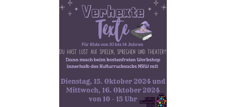 Flyer Verhexte Texte Stadtbücherei Herzogenrath