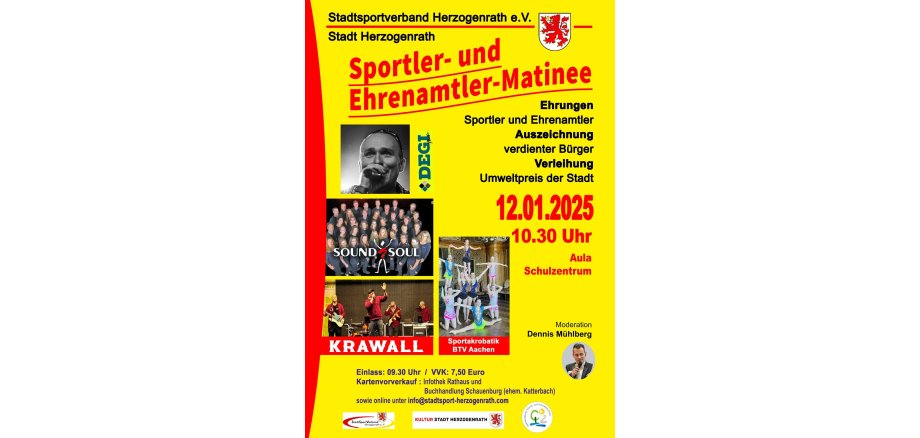 Plakat zur Sportler- und Ehrenamtler-Matinee 2025