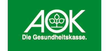 Logo AOK auf grünem Grund