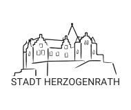 Burgsilhouette mit Schriftzug Stadt Herzogenath - Logo